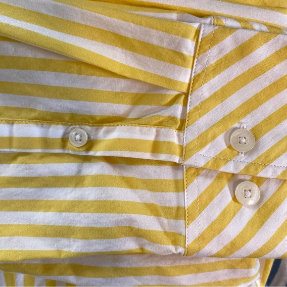 vintage lilly pulitzer yellow & white striped button down shirt - Picture 5 of 7